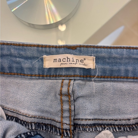 Machine Blue Distressed Mini Skirt - Picture 4 of 5